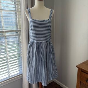 Loft Blue and White Striped Dress Small